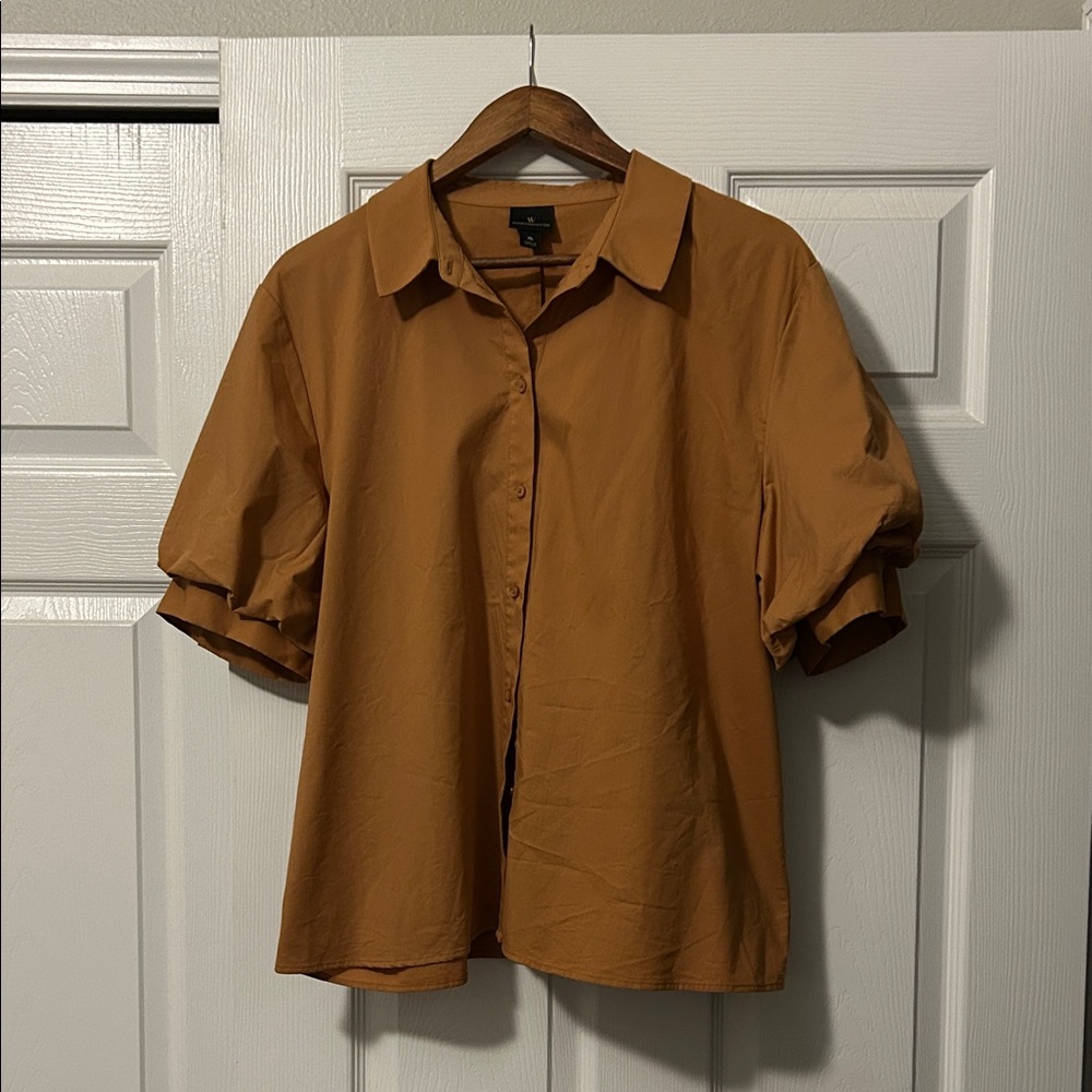 Worthington Women's Orange Button Down Shirt